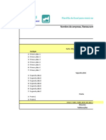 Plantilla de Excel para Menu Semanal