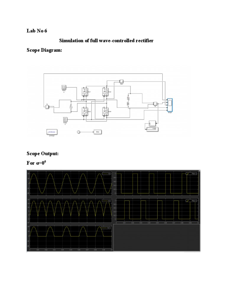 Labno6 Simulation of Full Wave-Controlled Rectifier Scope Diagram | PDF ...