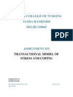 Rufaida College of Nursing Jamia Hamdard DELHI-110062: Transactional Model of Stress and Coping