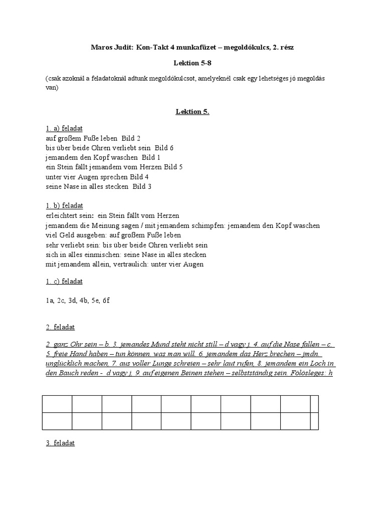 Kon Takt 4 Mf Megoldasok L5 8 1