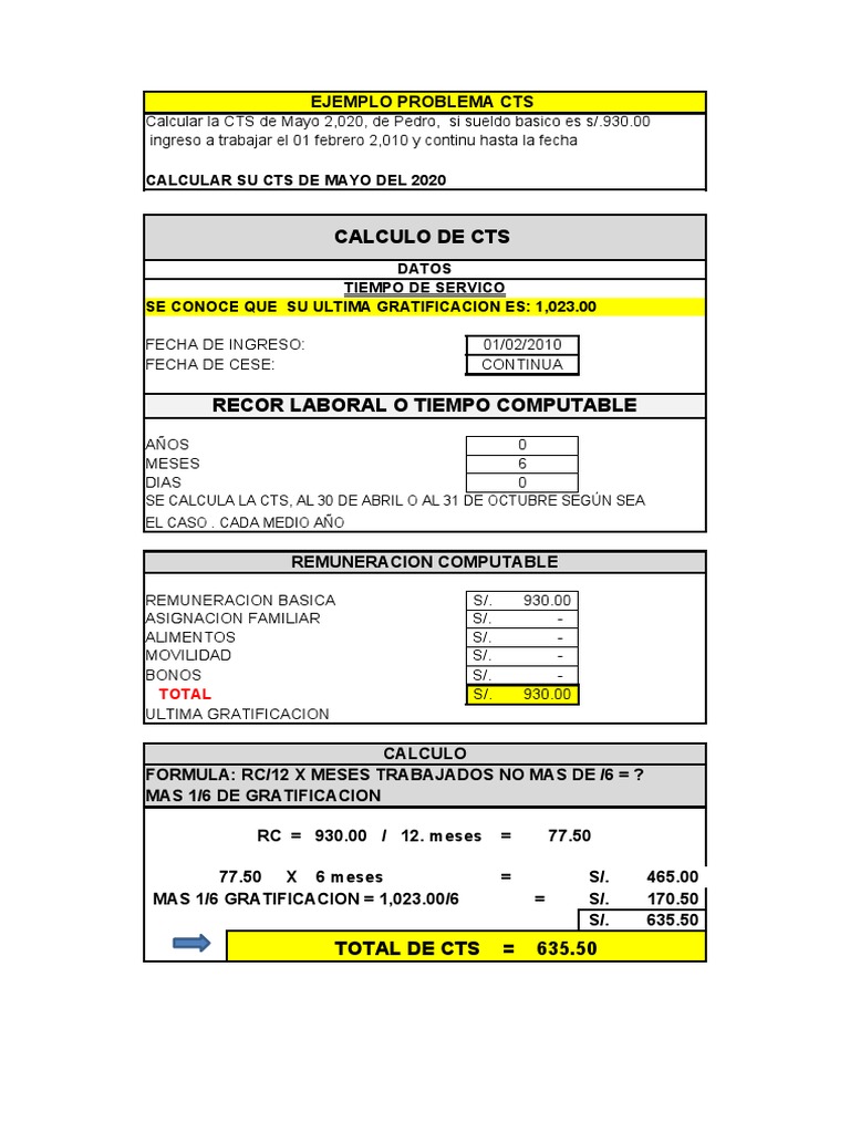 Cálculo de CTS: Ejemplos Prácticos | PDF | Sueldos y salarios | Salario
