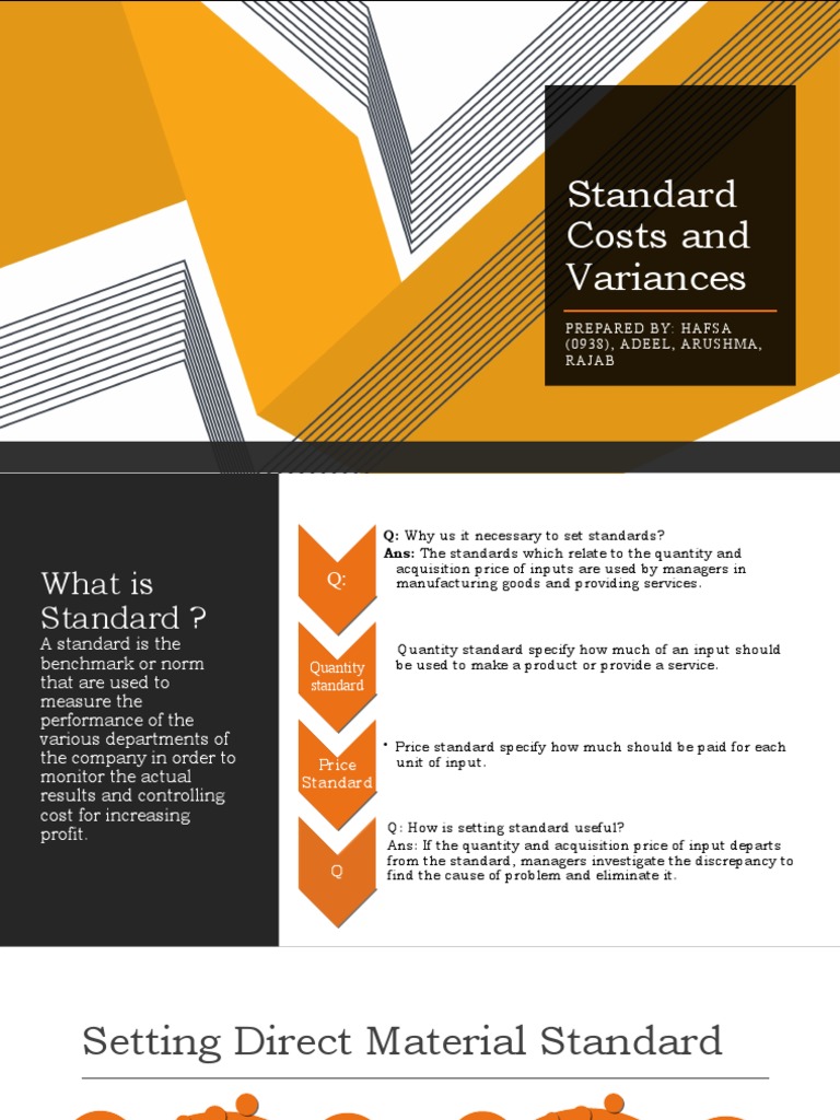 Standard Costs and Variances PDF Labour Economics Cost