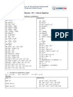 Revisão - R11 - Cálculo Algébrico: Matemática - 8º Ano Do Ensino Fundamental Professora Cristina Tavares