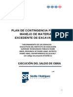 Plan de Contingencia para El Manejo de Material Excedente de Excavación