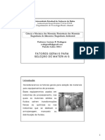 Aula - 03 - Fatores Gerais para Seleção de Materiais