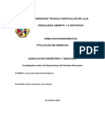 Investigación Sobre Las Operaciones Del Sistema Financiero