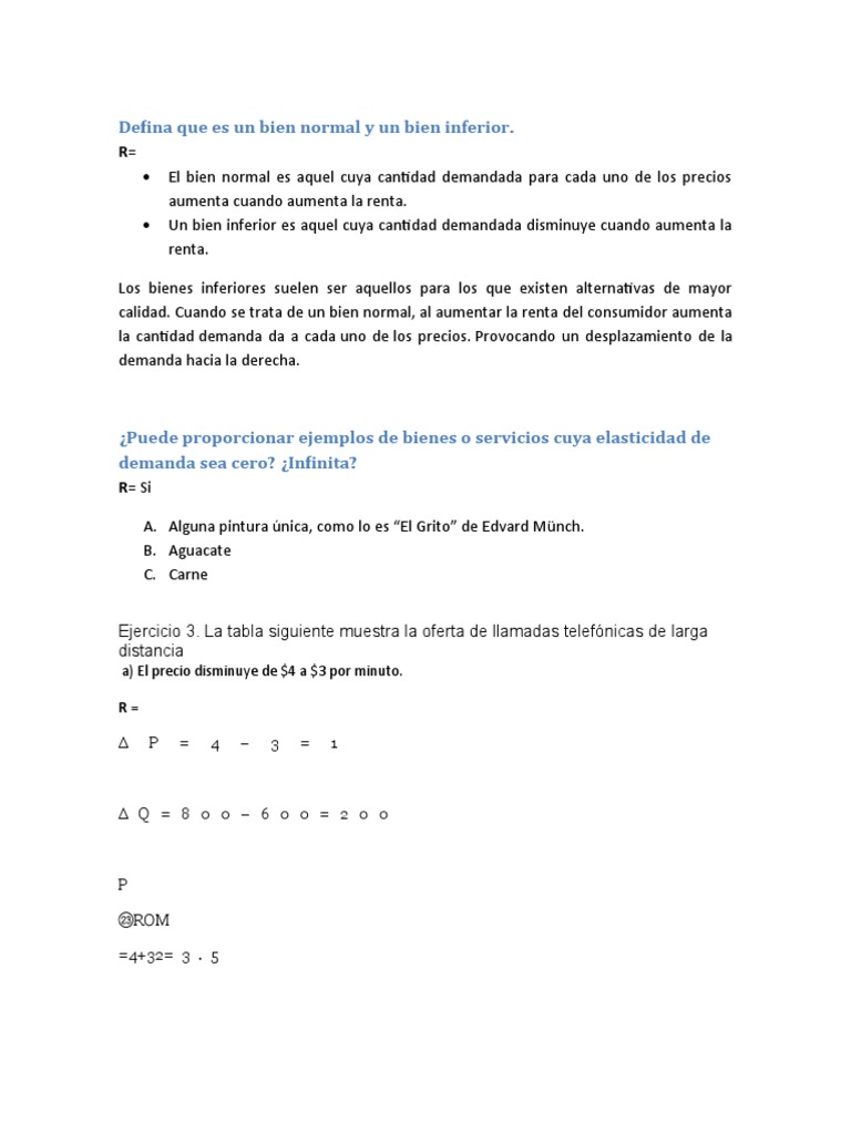 Defina Que Es Un Bien Normal y Un Bien Inferior | PDF
