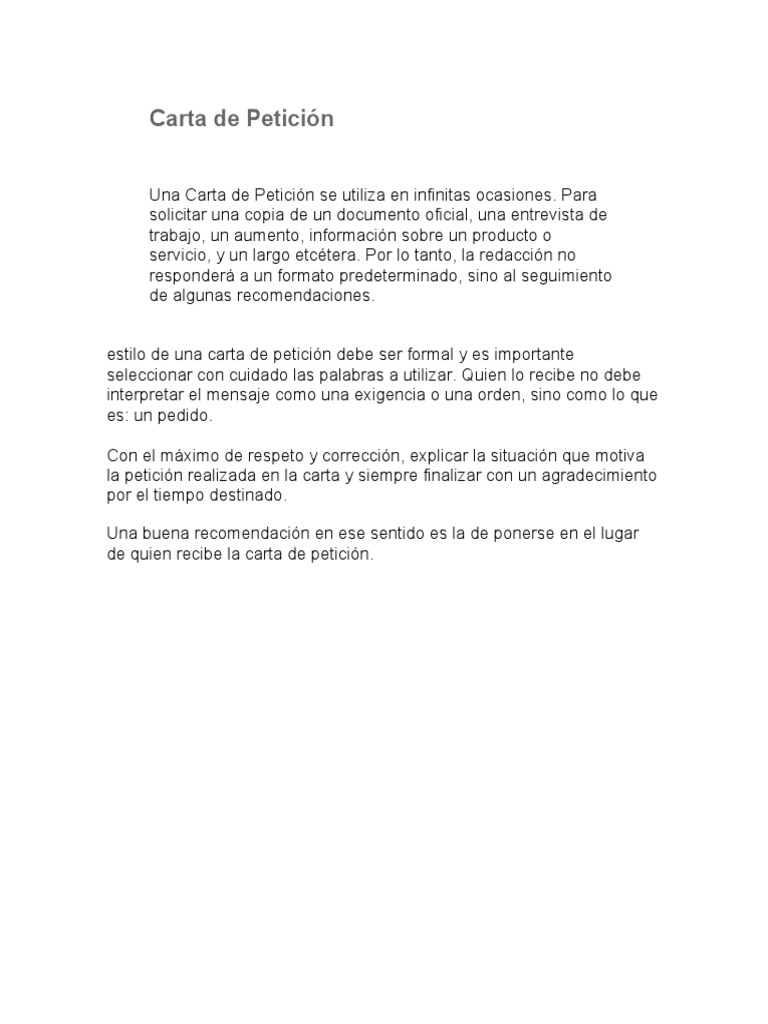 Carta de Petición