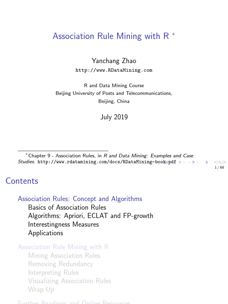 Association Rule Mining in R Guide | PDF | Data Analysis | Information ...