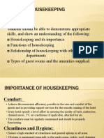 Chapter 1 ROLE OF HOUSEKEEPING