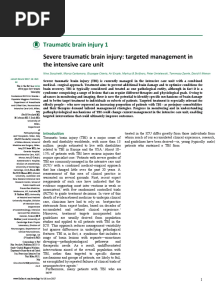 Severe Traumatic Brain Injury Targeted Management in The Intensive Care Unit