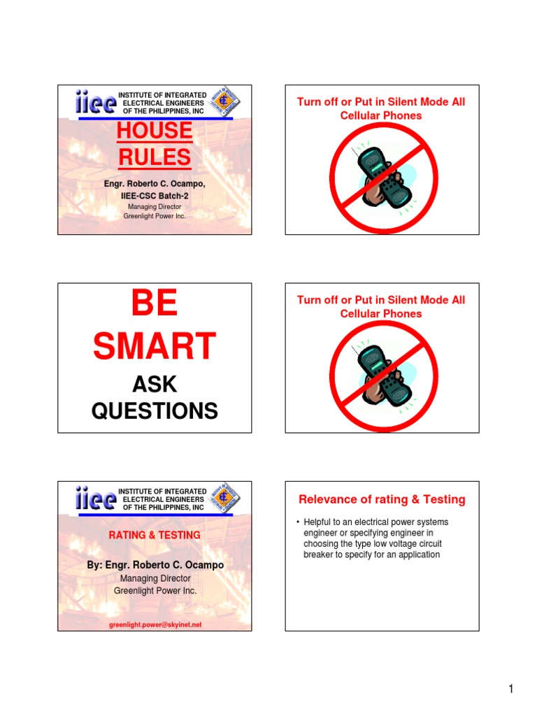 Overcurrent 03 RATINGS&TESTING PDF Electrical Conductor