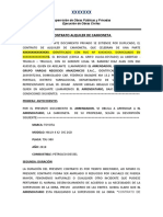 Modelo de Contrato Alquiler Camioneta