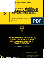 Propuesta Modulos de Enfoque en Gerencia de Proyectos y Negocios. Carlos Sabogal