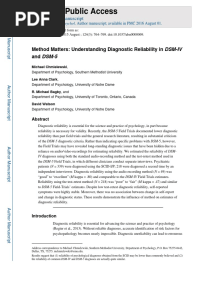 HHS Public Access: Method Matters: Understanding Diagnostic Reliability in DSM-IV and DSM-5
