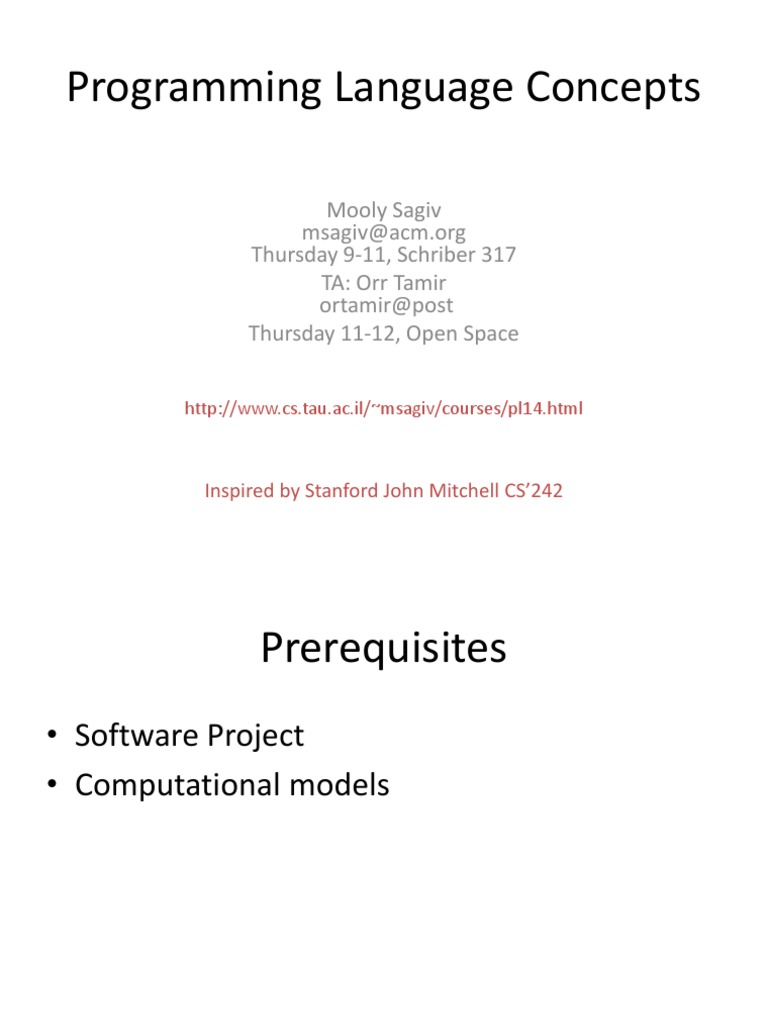 Overview of Programming Language Concepts | PDF | Programming Language ...