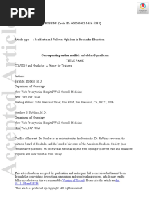 Corresponding Author Mail Id: Title Page: Version of Record Doi: 10.1111/head.13884
