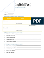 (English - Test) : A. Write The Participle Forms of The Following Verbs