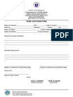 Department of Education: Home Visitation Form