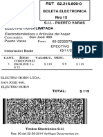 Boleta Electronica: San José 460 65-2232579 Electrodomésticos y Artículos Del Hogar