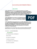 Ley Del Sistema Nacional de Inversión Pública