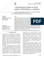 The Effect of Psychological Capital On Work Engagement: Employee Well-Being As A Mediator