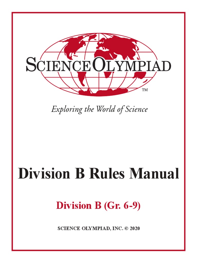 Science Olympiad Div B 2020 Rules Manual Web PDF Muscle