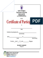 Certificate of Participation - TEMPLATE