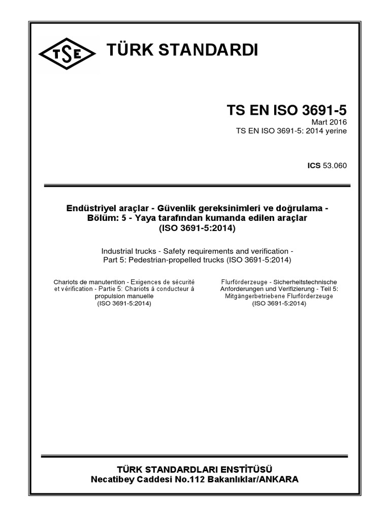 TS en Iso 3691 - 5 | PDF
