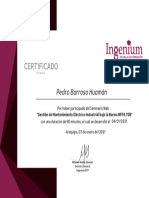 Gestión Mantto Eléctrico Industrial Norma NFPA 70B - Ingenium EFP PDF