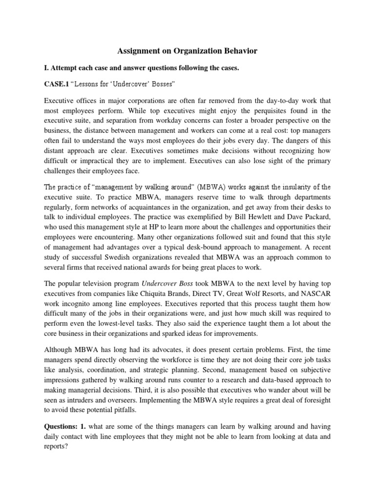 Assignment On Organization Behavior PDF | PDF | Starbucks | Nestlé