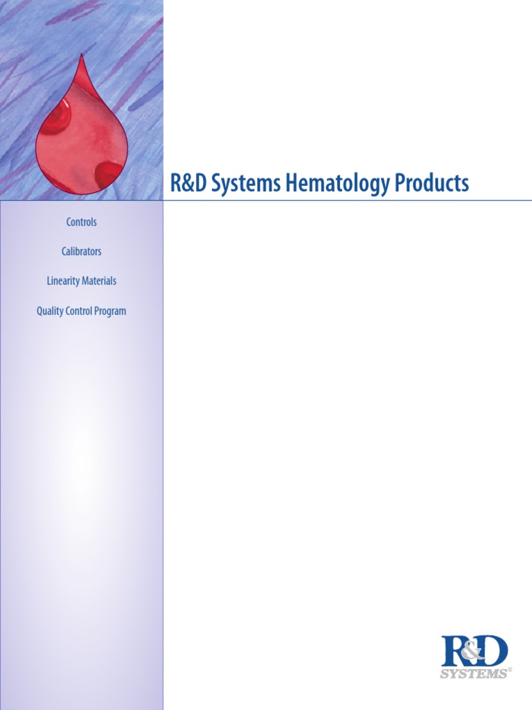 R&D Systems Hematology Products Controls Calibrators Linearity