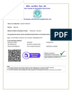 Sagar Tewatia 12th Passing Certificate