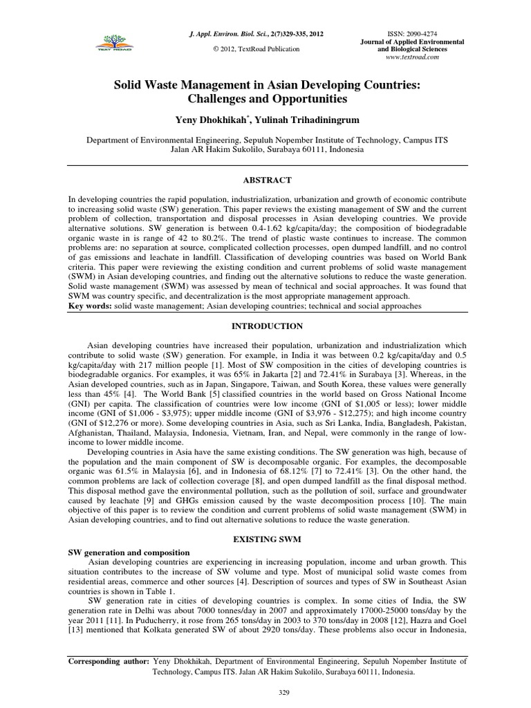 Solid Waste Management in Asian Developi PDF | PDF | Waste Management ...