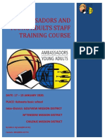 Ambassadors and Young Adults Staff Training Course-Inter - District, 17-19 Jan 2020