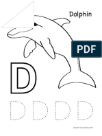 D Is For Dolphin Tracing Sheets For Preschool Children