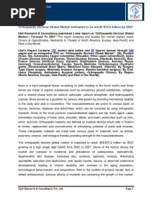 IQ4I Research & Consultancy Published A New Report On "Orthopaedic Devices Global Market - Forecast To 2027