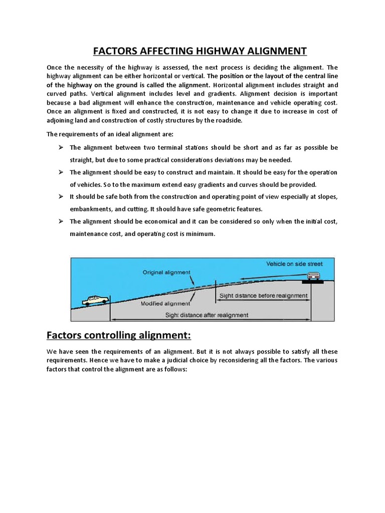 HGT Factors Affecting Highway Alignment | PDF | Road | Distance