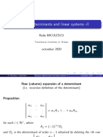 Matrices, Determinants and Linear Systems - II: Radu Miculescu