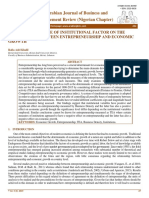 The Mediating Role of The Institutional Fcators On The Relationship Between Entrepreneurship and Economic Growth