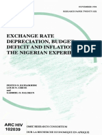 Exchange Depreciation, Inflation Nigerian: Deficit Experience
