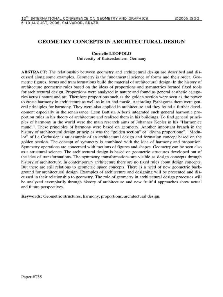 Geometry Concepts in Architectural Design PDF | PDF | Geometry | Symmetry