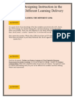 Module 3A: Designing Instruction in The Different Learning Delivery Modalities