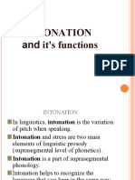 INTONATION and It - S Functions