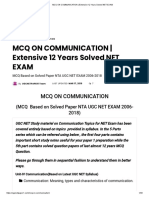 MCQ On Communication - Extensive 12 Years Solved NET Exam