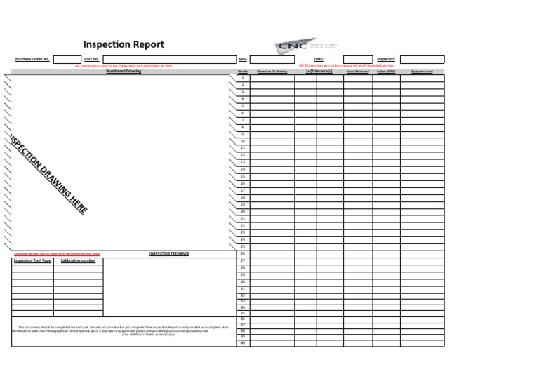 Detailed Inspection Report Template | PDF | Business Process | Metrology