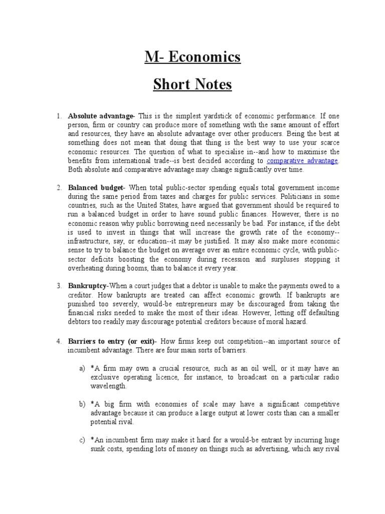Key Concepts in Economics Explained | PDF | Profit (Economics) | Monopoly
