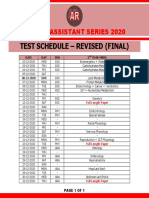 Test Schedule - Revised (Final) : Medico Assistant Series 2020