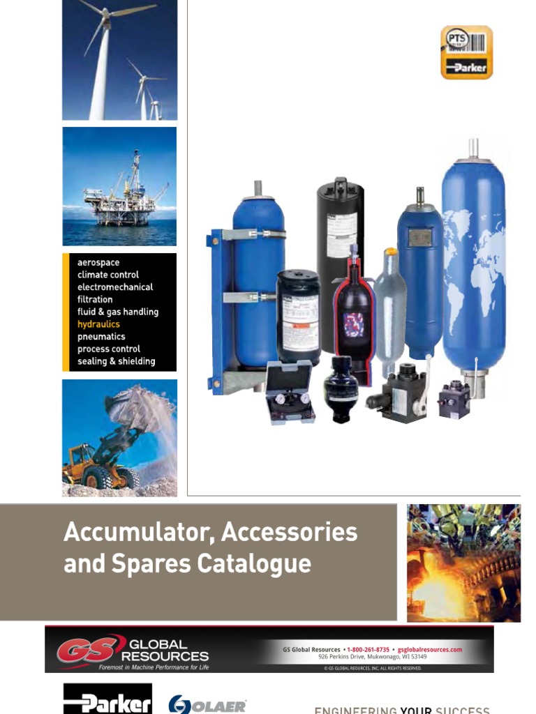 Parker Accumulator Catalog PDF Gases Mechanical Engineering