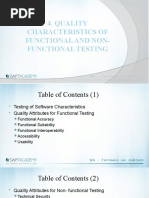 Quality Characteristics of Functional and Non Functional Testing